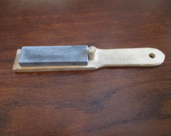 Vintage Sharpening Tool with Wooden Handle, Tool, Kitchenware, Utensil