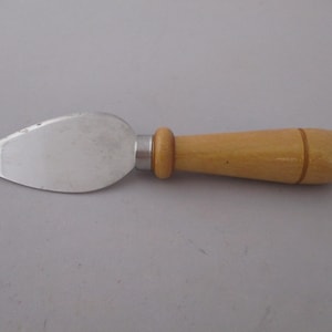Vintage Stainless Cheese Knife with Wooden Handle, Utensil,