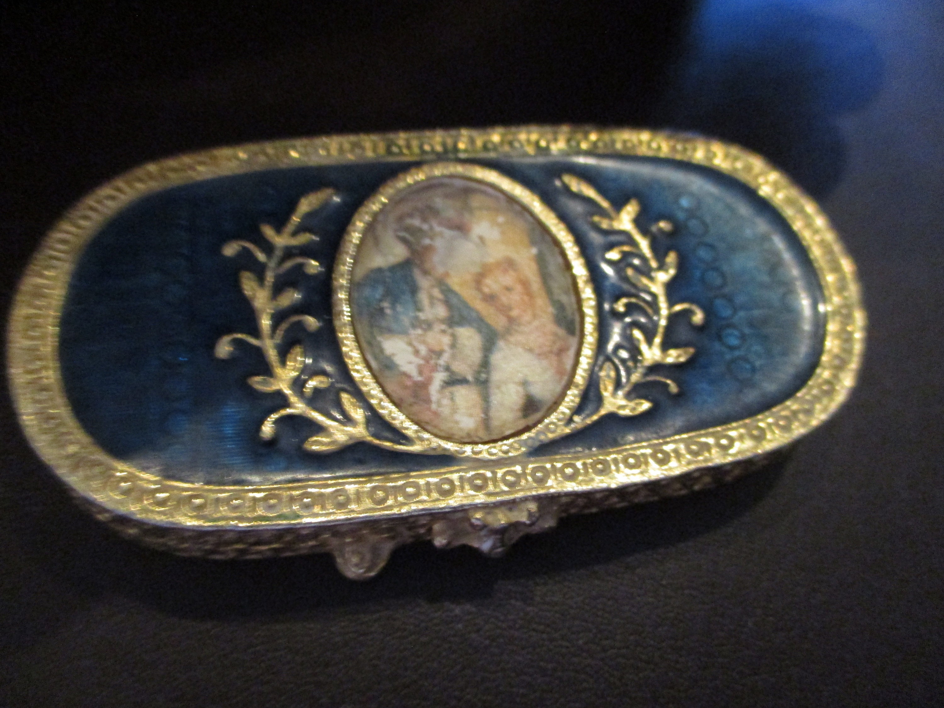 Vintage Estee Lauder Keepsake Blue Enamel Solid Perfume