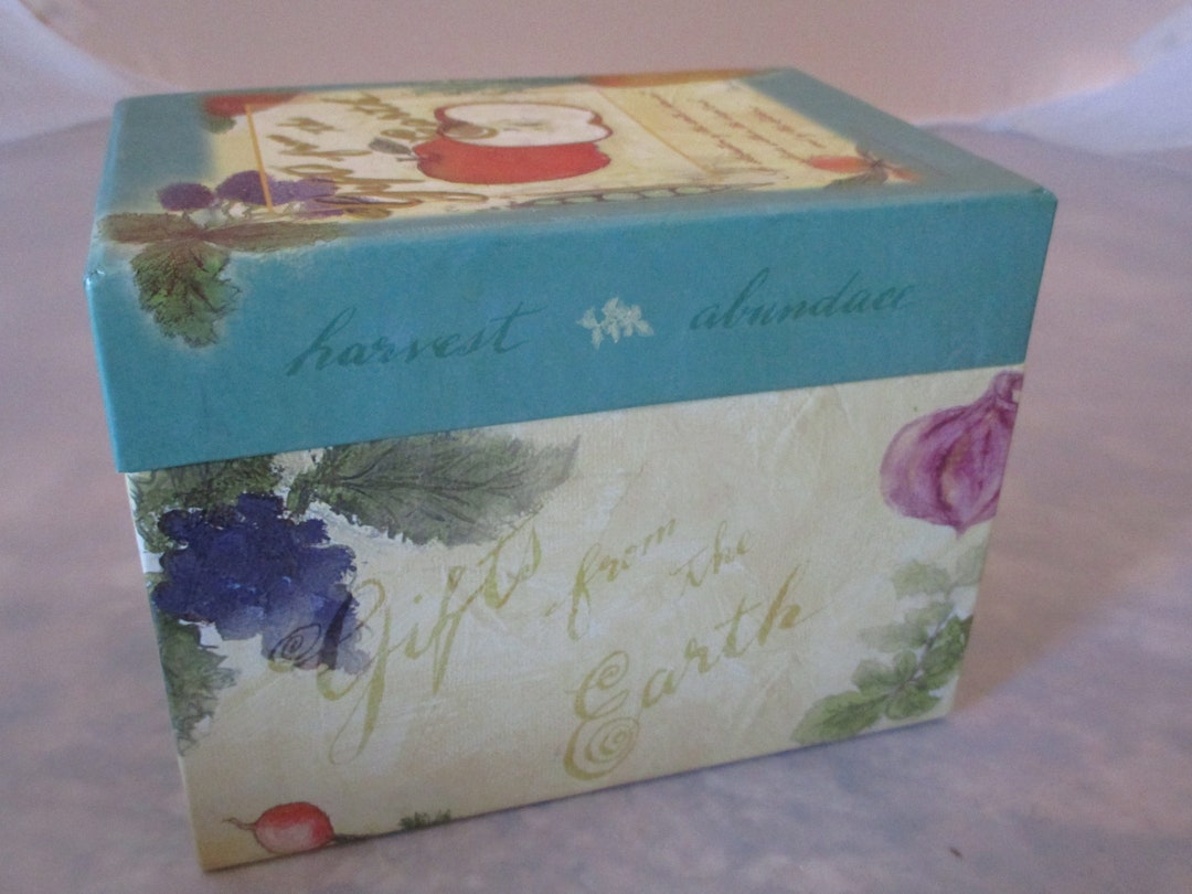 Recipe File Box With & Blank Recipe Cards, Kitchen, Cooking, Recipe