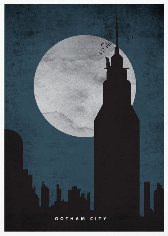 Batman Gotham City Poster Print - Etsy