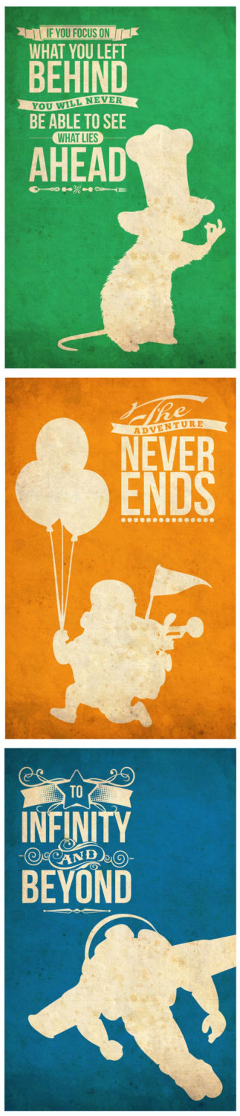 Vintage Pixar Movies Poster UP Monsters Inc Ratatouille Etsy