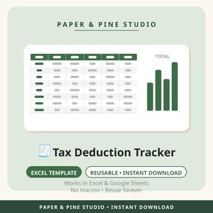Tax Deduction Tracker Excel | Schedule C Expense Spreadsheet with Quarterly Totals, Categories and Tax Savings Estimate | Finance Template