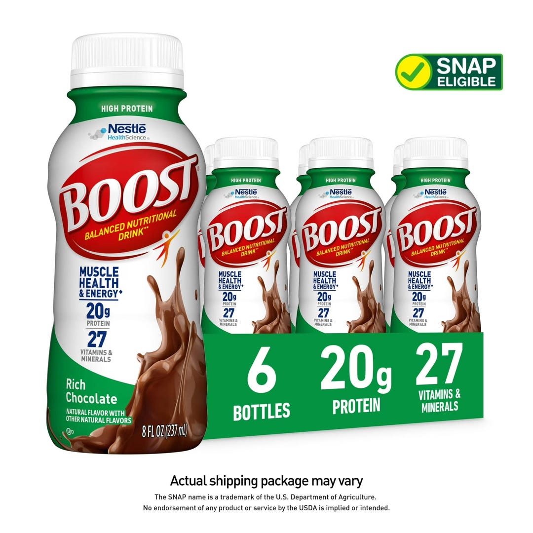 BOOST High Protein Nutritional Drink, Rich Chocolate, 20g Protein, 8 Fl ...