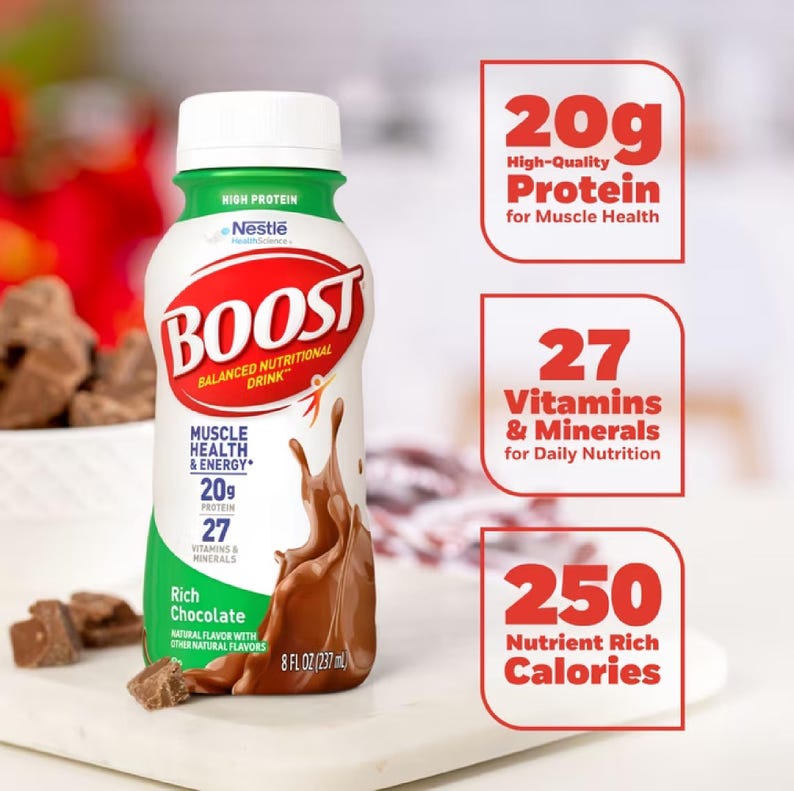BOOST High Protein Nutritional Drink, Rich Chocolate, 20g Protein, 8 Fl ...