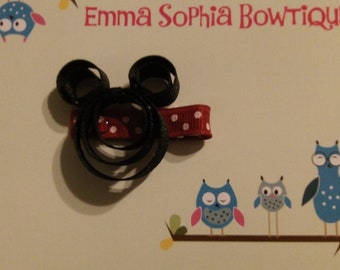 Mickey Inspired Ribbon Sculpture Hair Clip