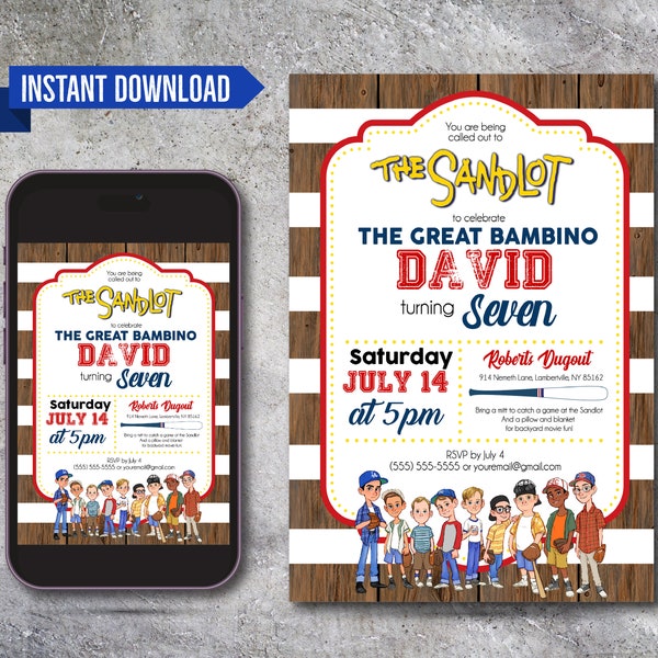 Sandlot Party Invite - Etsy