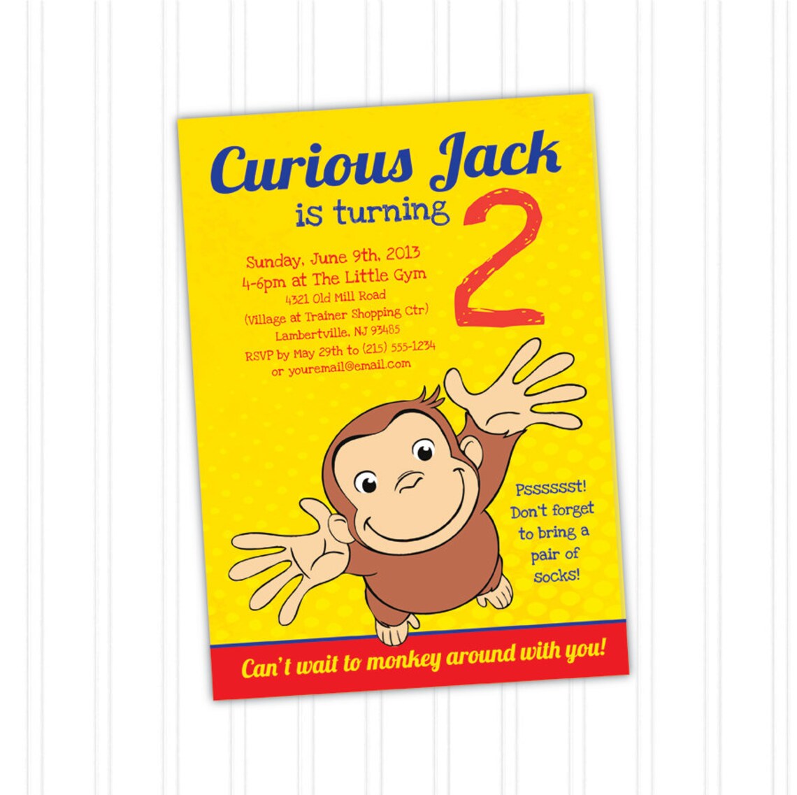 Curious George Birthday Invitation Printable Download Print at - Etsy