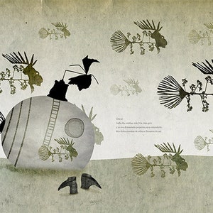 Ilustración pesadilla, ilustración playa, ilustración negra, submarino hundido, pintura oscura, pintura de terror, arte oscuro, decoración