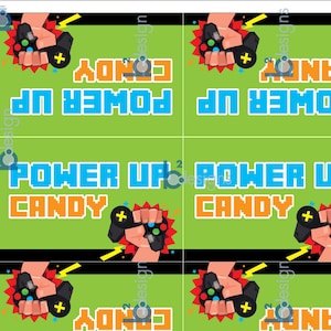 Arcade/Video/Gamer Candy-label • Gamer Power Up Candy • INSTANT DOWNLOAD