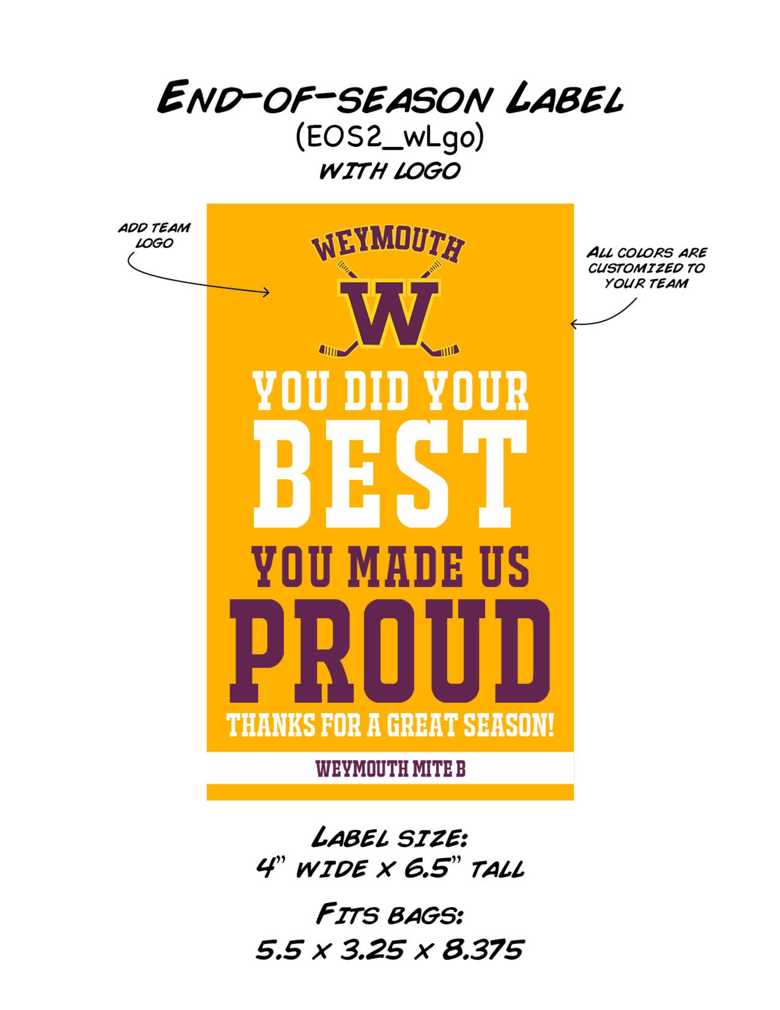 Sports Gift bags Tournament End of Season Gift Bag Etsy