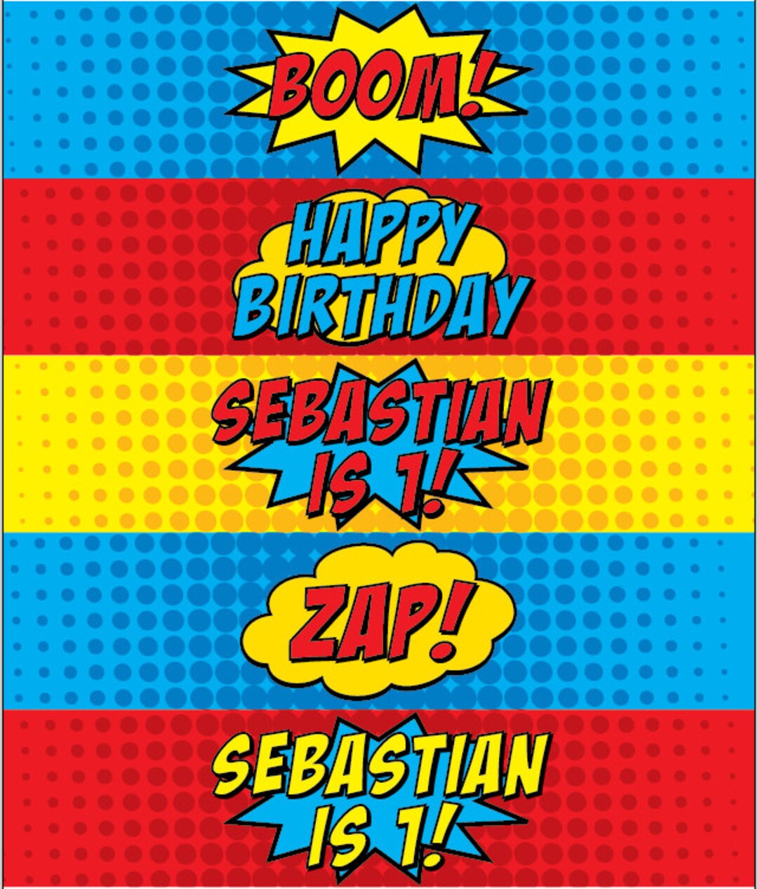 Superhero Waterbottle Labels • PERSONALIZED • Printables