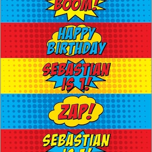 Superhelden Wasserflaschen Etiketten • PERSONALISIERT • Printables