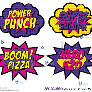 Superhero Food Cards Custom Text • 1/4 Page Size • (printable) - Etsy