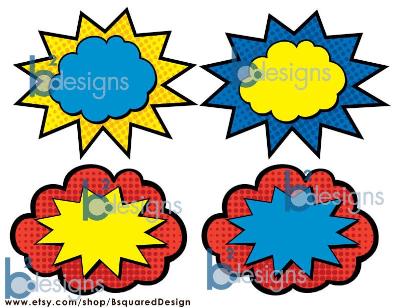 Superhero Food Cards Blank (DB) INSTANT DOWNLOAD