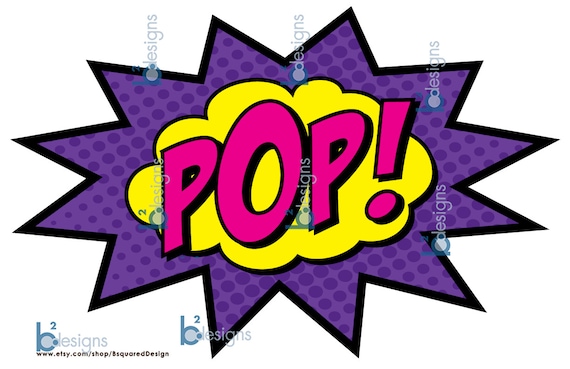 Superhero Party Signs Boom Pow Zap Bam Pop 11 X 17 GV1 Color