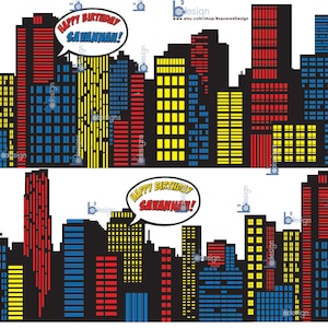 Superhero Cake Wrap • Custom Name • Printable