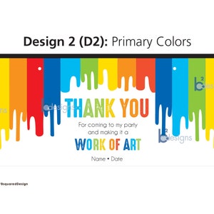 Paint Bucket Label Art Party PRINTED D2: Primary Colors