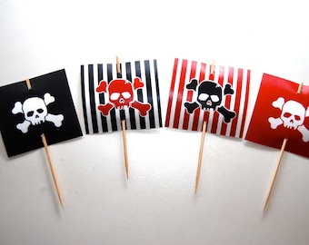 EZAKKA Grand Drapeau Pirate Crâne & Os Croisés Avec Chapeau Rouge – 80 X 120 Cm, Parfait Pour Fêtes, Halloween, Bateaux Ou Décoration Extérieure