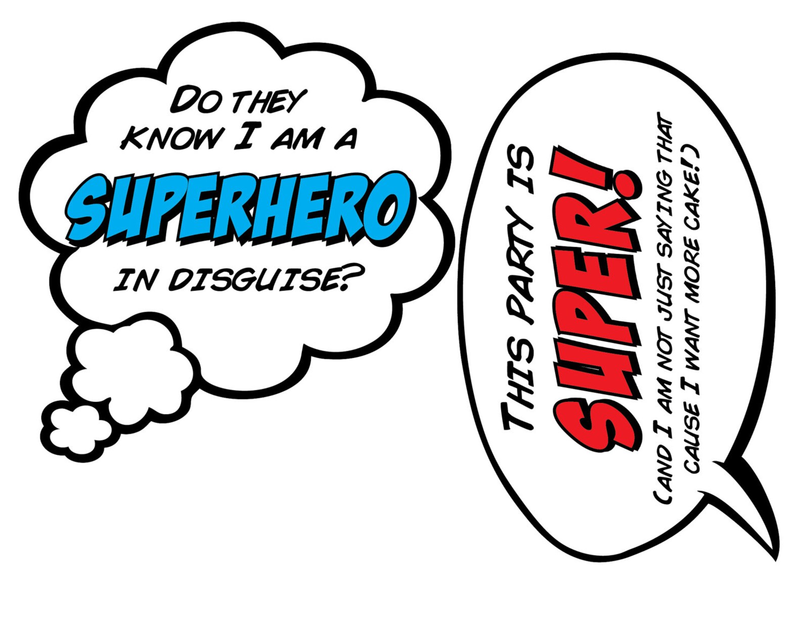 Superhero Speech Bubbles 1/2 Page 8 PRINTABLE - Etsy