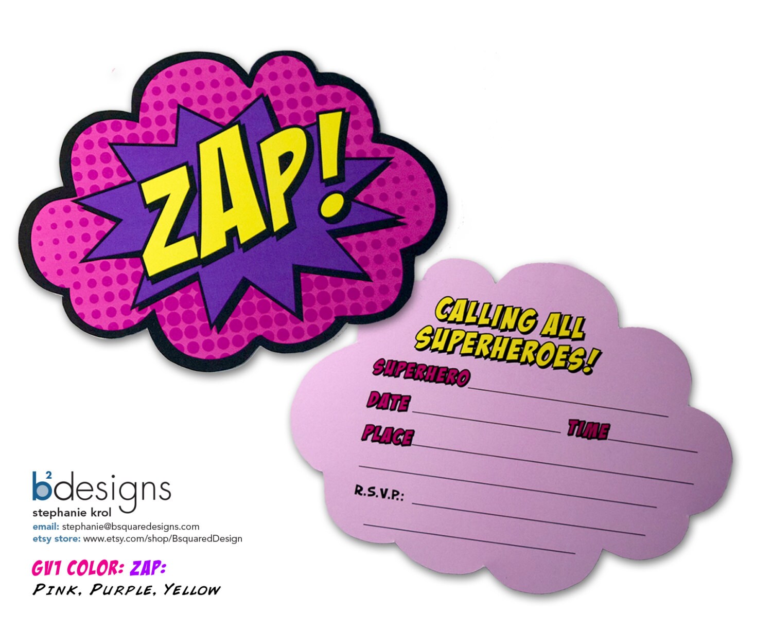 Super Girl Invitation Zap Write in Card INSTANT DOWNLOAD - Etsy super-girl-invitation-zap-write-in-card-instant-download-etsy