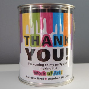Paint Bucket Label Art Party PRINTED image 1