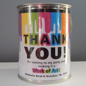 Paint Bucket Label Art Party PRINTED image 1