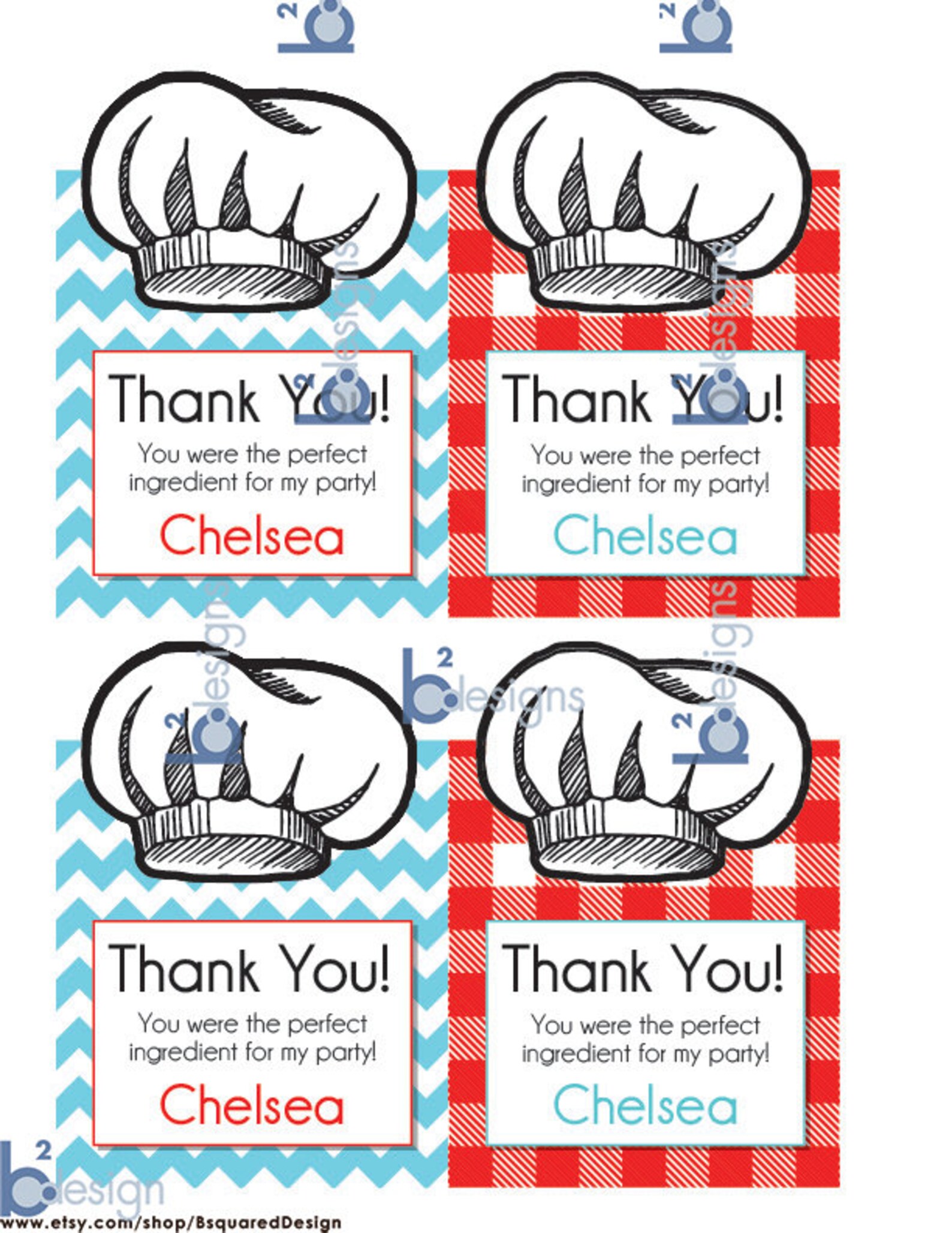 Cooking Party Gift Bag Labels • PRINTABLE - Etsy