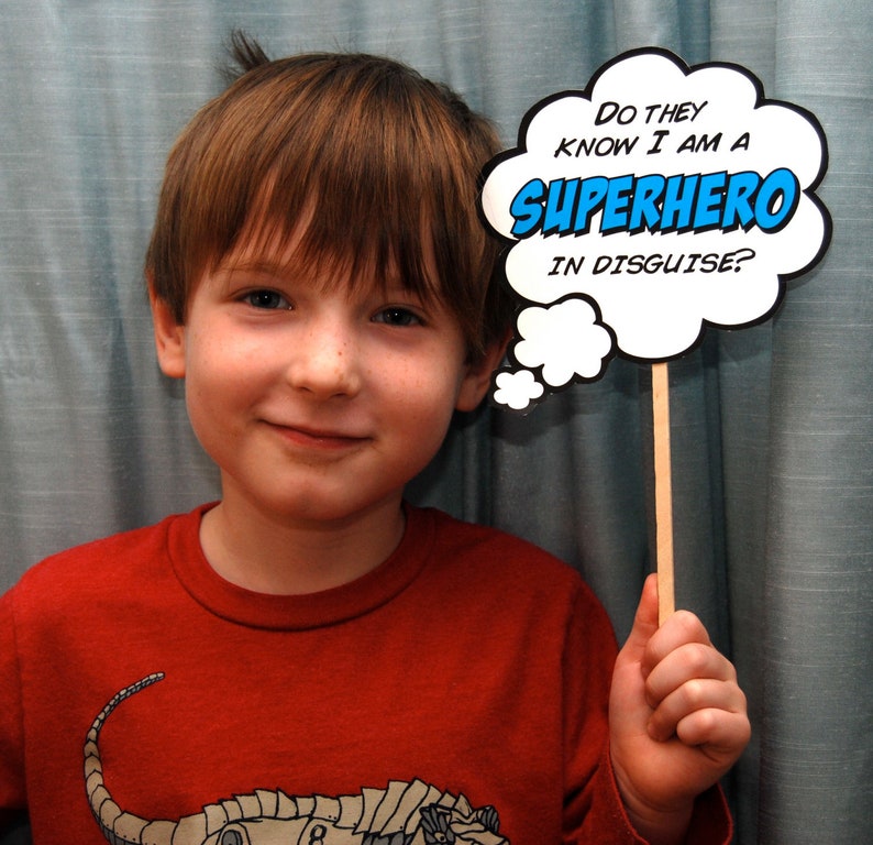 Superhero Speech Bubbles 1/2 Page 8 PRINTABLE - Etsy