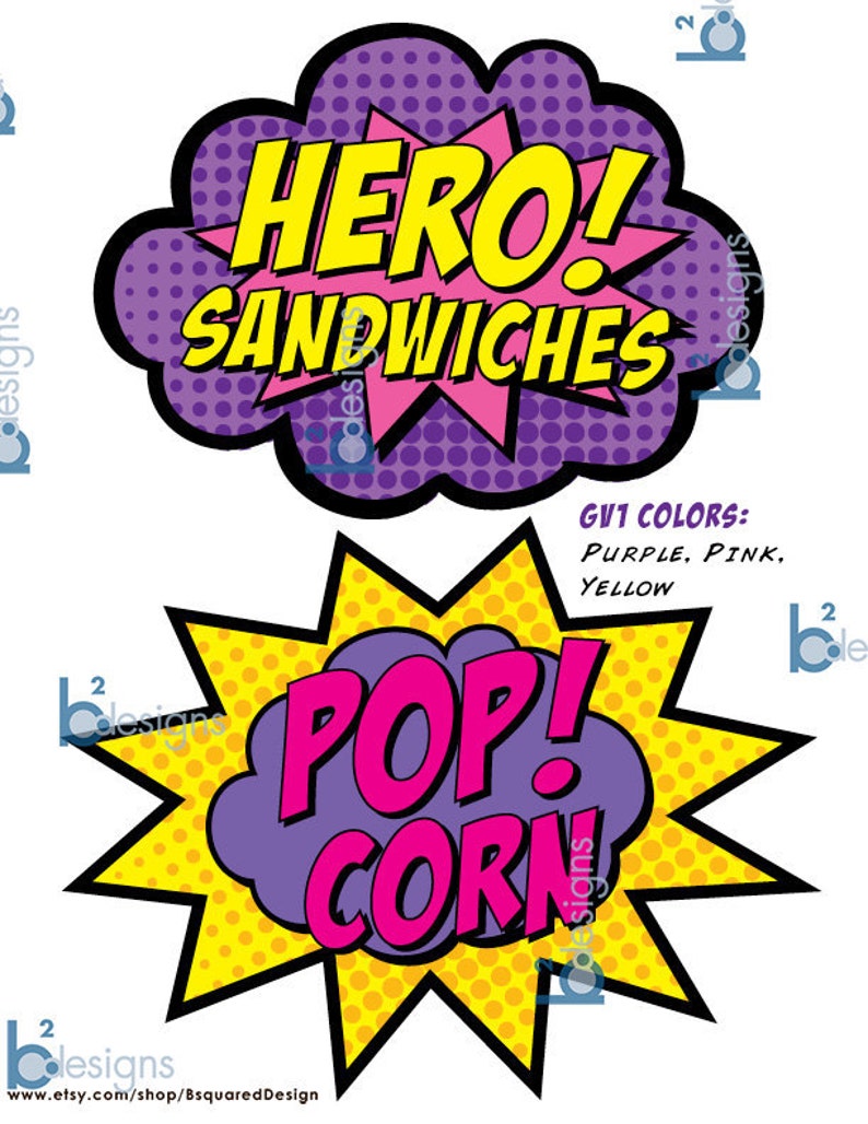 Superhero Food Cards 1/2 Page With TEXT PRINTED - Etsy