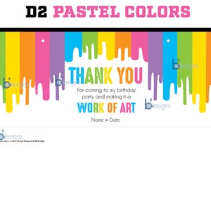 Paint Bucket Label Art Party PRINTED D2: Pastel Color