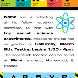 Science Birthday Invite • PRINTABLE - Etsy