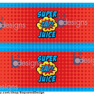 Juice Box Wrappers • Superhero • BRY color scheme (Blue, Red, Yellow) • Instant Download