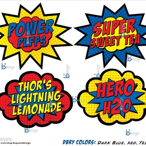 Superhero Food Cards Custom Text • 1/4 Page Size • (printable) - Etsy