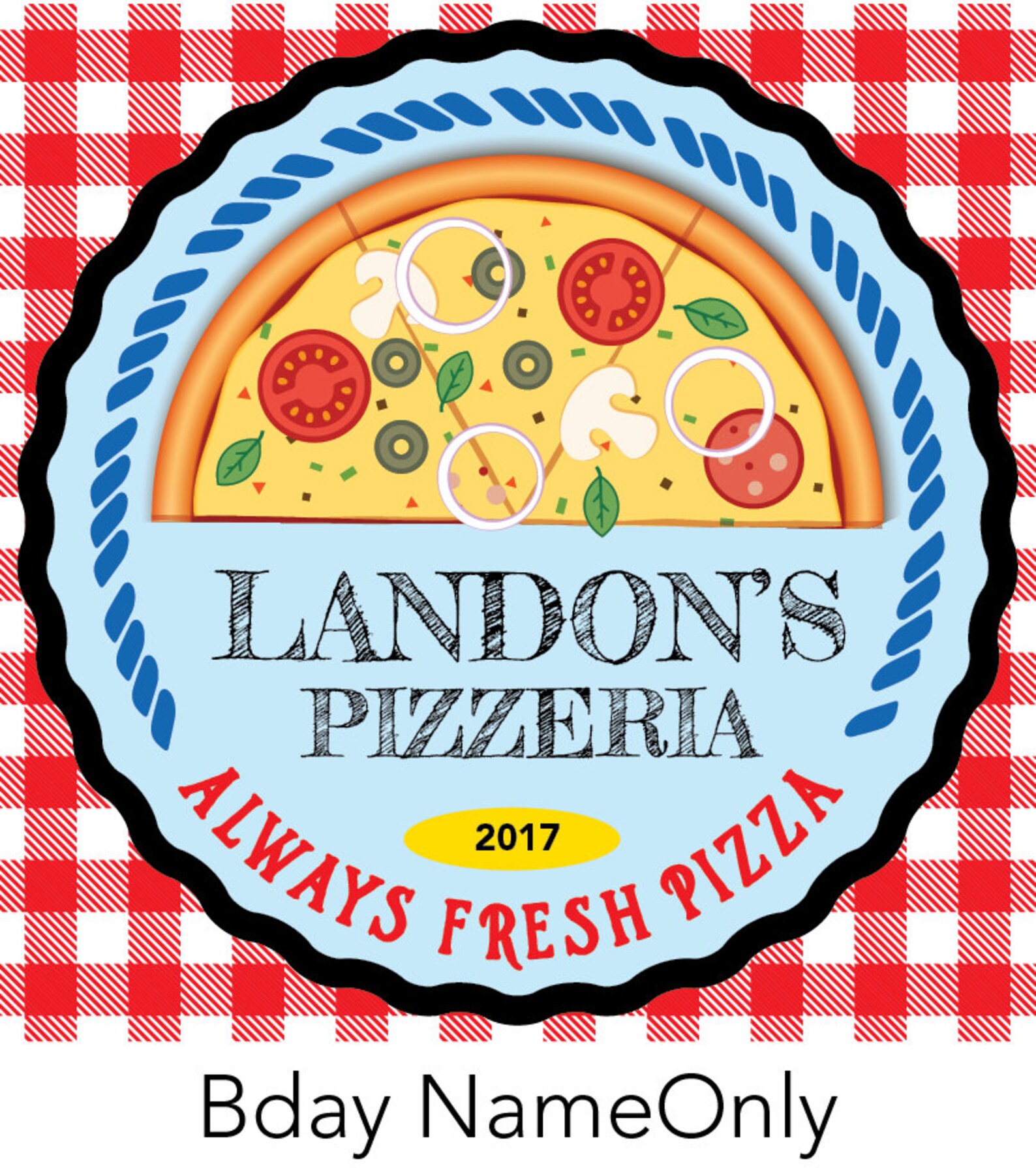 Pizza Box Sticker Only 8 x 8 PRINTED Etsy