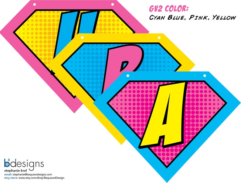 Superhero Symbol Happy Birthday Banner CUSTOM with Name PRINTED image 4