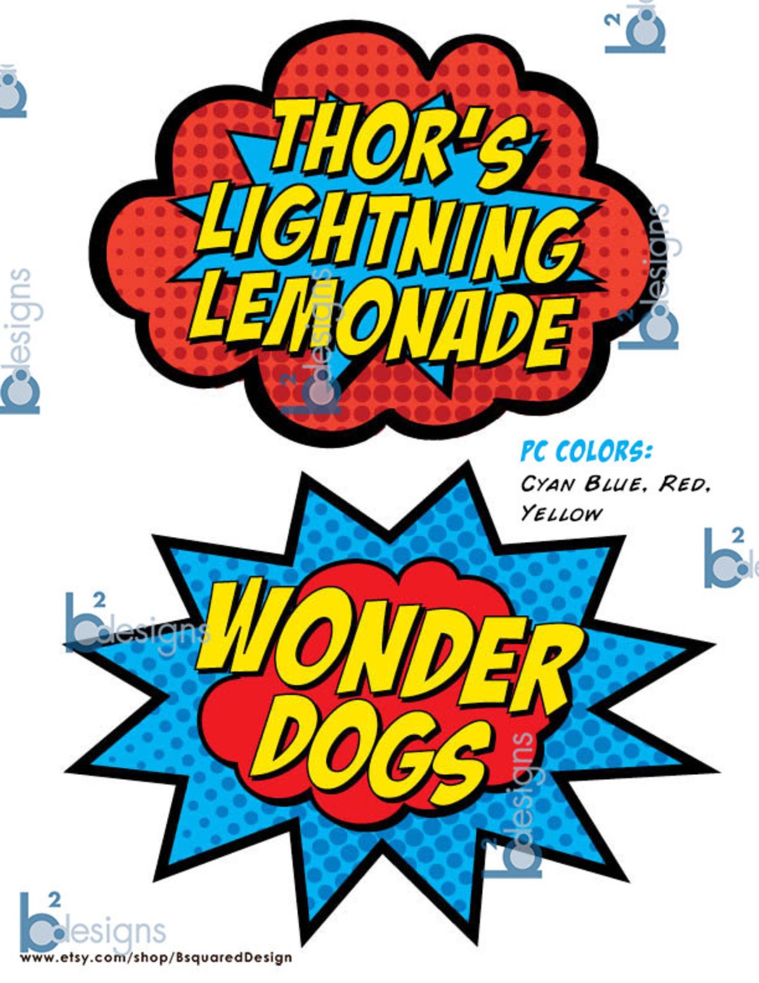 Superhero Food Cards 1/2 Page With TEXT printable - Etsy