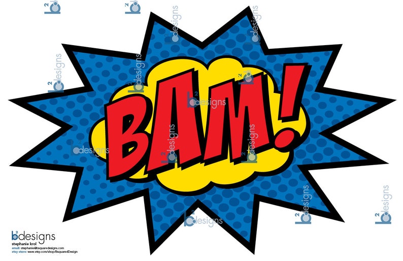 Superhero Party Signs Boom Pow Zap Bam Pop 48 X 36 Etsy