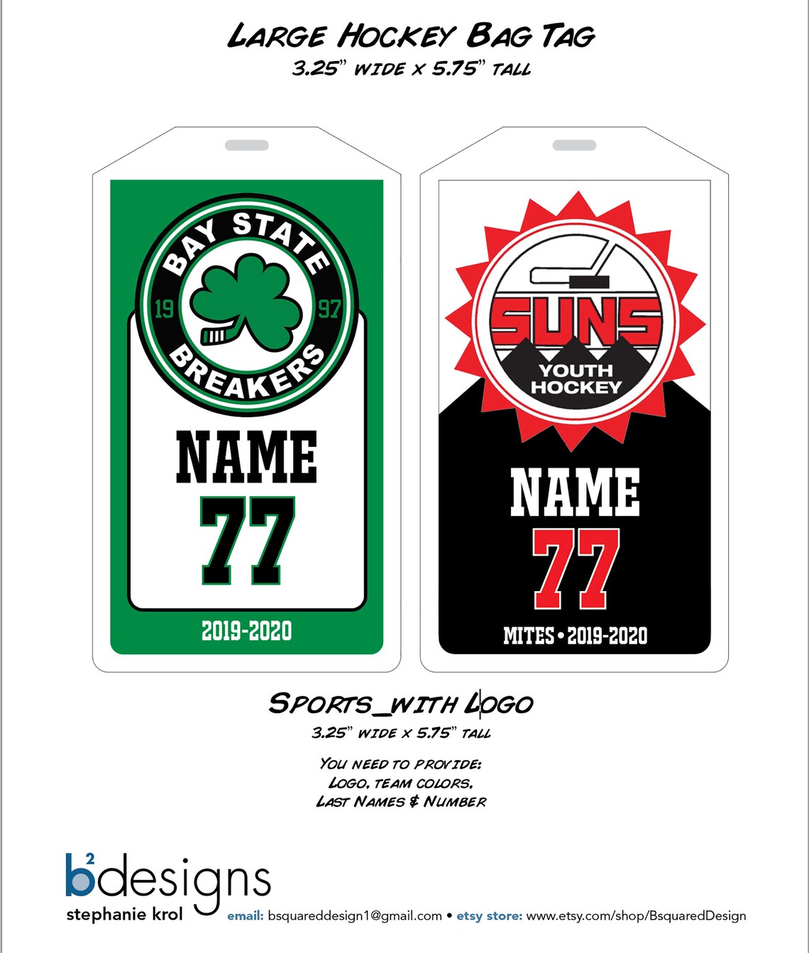 Sports Bag Tags Sports Gifts Large 3.25 X 5.75 PRINTED & Etsy