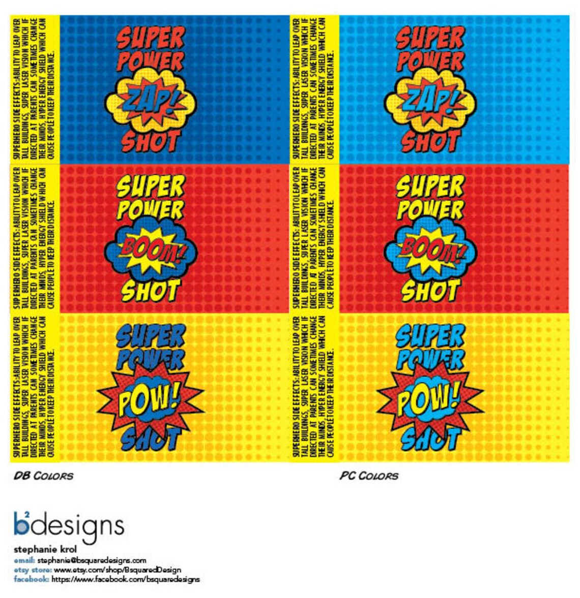 Superhero Jello Shots Labels printed LABELS ONLY Etsy