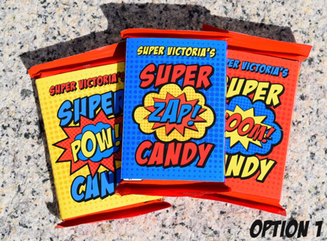 Superhero Candy Wrappers Kitkat PRINTED Etsy