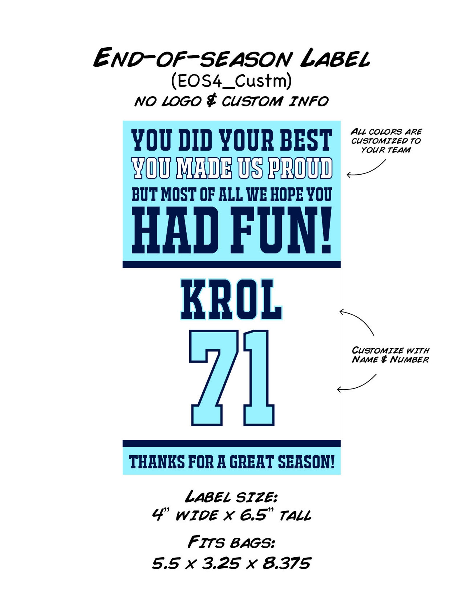 Sports Gift bags Tournament End of Season Gift Bag Etsy