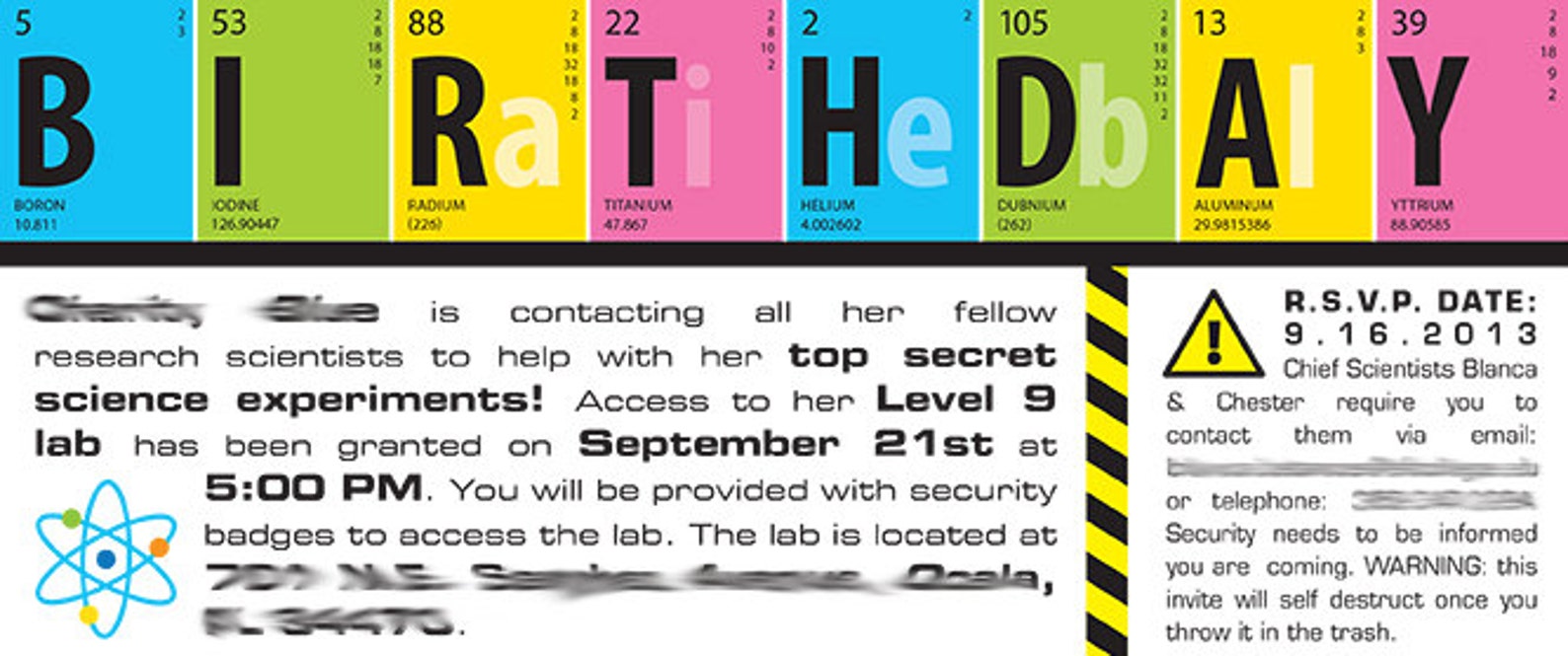 Science Birthday Invite PRINTABLE | Etsy