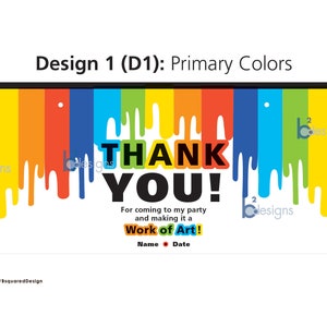 Paint Bucket Label Art Party PRINTED D1: Primary Colors