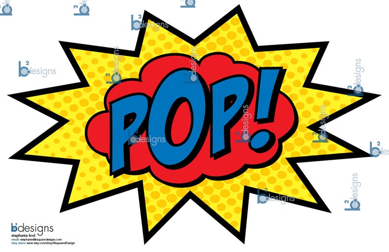 Superhero Party Signs Boom Pow Zap Bam Pop 48 X 36 Etsy