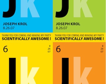 Periodic Element Gift Labels • Science Party • 3.5 x 5 • Just Labels • PRINTED
