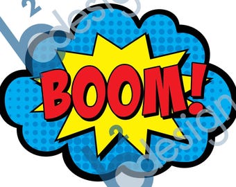 Superhelden Party Schilder • Boom, Pow, Zap • BRY Colors • 18x24 (SOFORT DOWNLOAD)