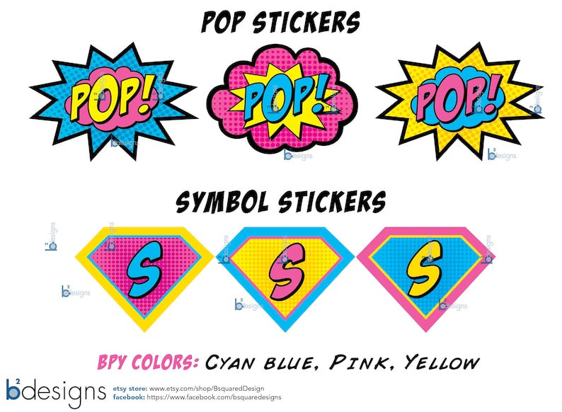 POP Stickers Superhero Symbol Stickers PRINTED Etsy