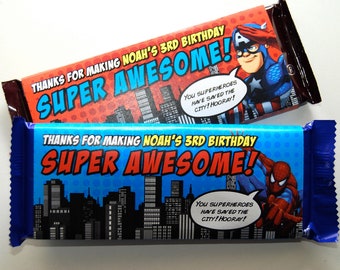 Superhéroes Candy Bar Wrappers • IMPRESO