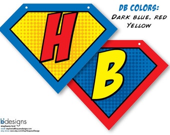 Superhero Symbol Banner  • Large • Happy Birthday • DB Color • INSTANT DOWNLOAD